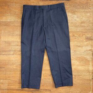 Vintage Mens Wool Dress Pants Size 38x27 90s Charcoal Gray Trousers 38 Waist